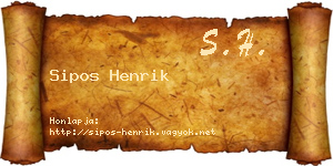 Sipos Henrik névjegykártya